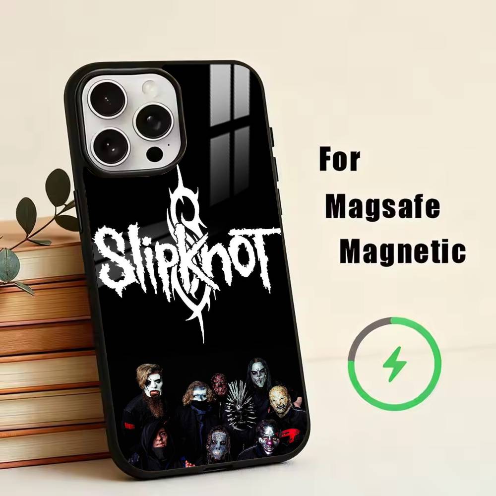 Чехол для телефона S-Slipknot Bone C-Church для iPhone 17, 16, 15, 14, 13, 12, 11 Plus, Pro, Магнитный для Magsafe, Беспроводная зарядка