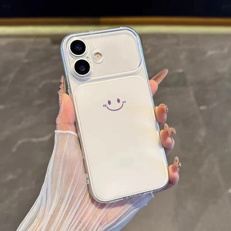 Простая рожица для чехла на телефон Apple iPhone17 Pro с большим окном 16/15/14/13 матовый 12 мягкий 11