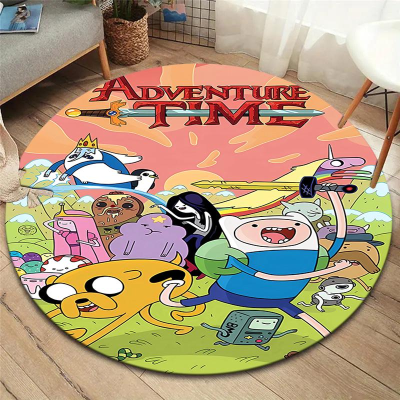 Круглый ковер Adventure Time, Ковер для гостиной, спальни, дивана, игровой комнаты, Декор, Нескользящий коврик для пола