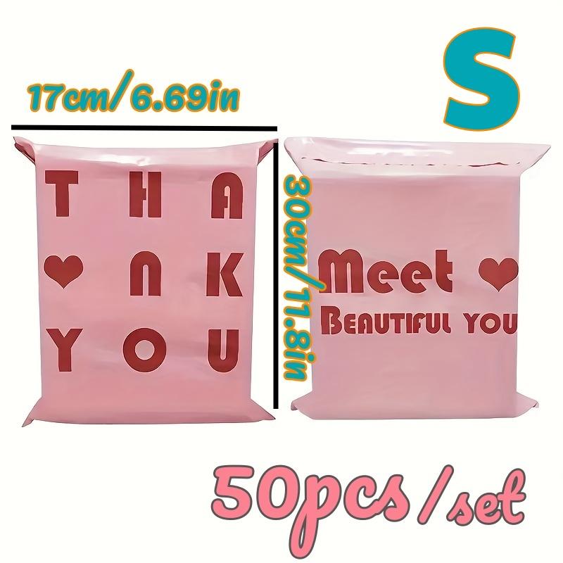 Розовый упаковочный пакет 100 шт. Толстый курьерский пакет Водонепроницаемый прочный пакет для покупок Для одежды Логистика Подарочная упаковка Почтовый конверт