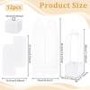 12sets Transparent PVC Single Rose Flower Packaging Boxes Rose Wrapping Boxes with Paper Base Rectangle White Finished Product: 8x8x28cm