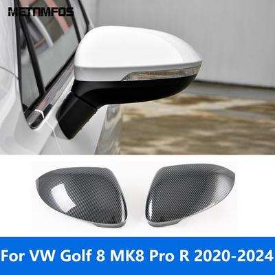 Автоаксессуары Для Volkswagen VW Golf 8 MK8 Pro R - 2024 Внешние Хромированные Накладки на Зеркала Заднего Вида и Боковые Двери