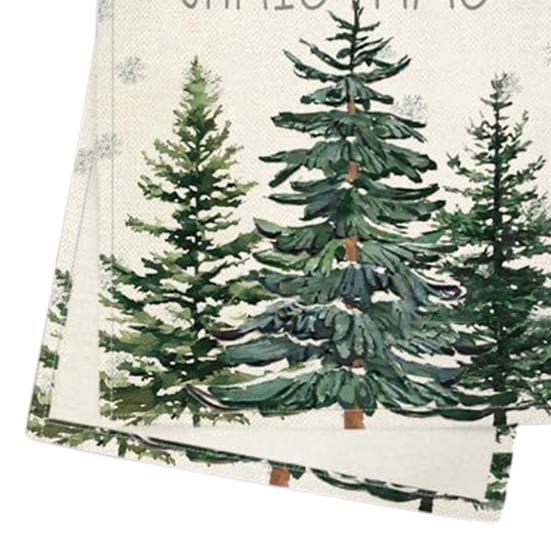 Дорожка для стола с изображением рождественской елки, машинная стирка, украшение для домашней вечеринки, дорожка для стола, защищает стол от жары, царапин, пятен, скатерть
