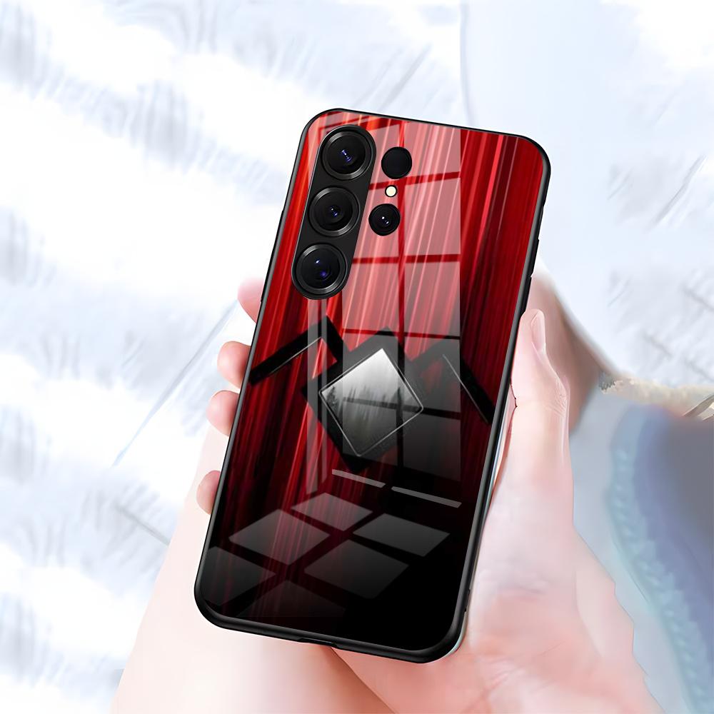 Чехол для телефона Twin Peaks для Samsung S26 S25 S24 FE S23 S22 S21 Plus S20 Ultra Note20Ultra Черная стеклянная крышка