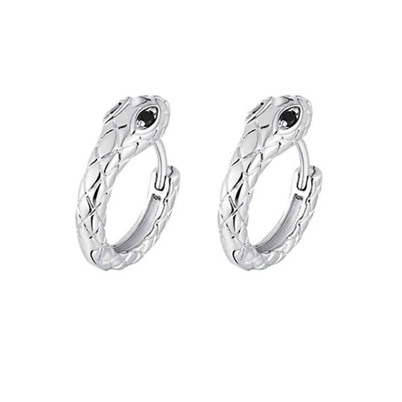 and American Snake-Shaped Earrings Men's and Women's Personalized Light Luxury Simple Style Street Fashion Trendy Ear Buckle Couple Earrings New