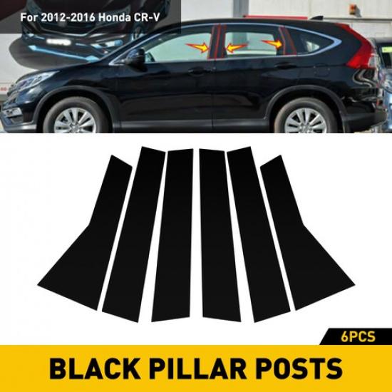 Glossy Black Pillar Post For 12 13 14 15 16 Honda CR-V 6Pcs Set Door Trim Covers