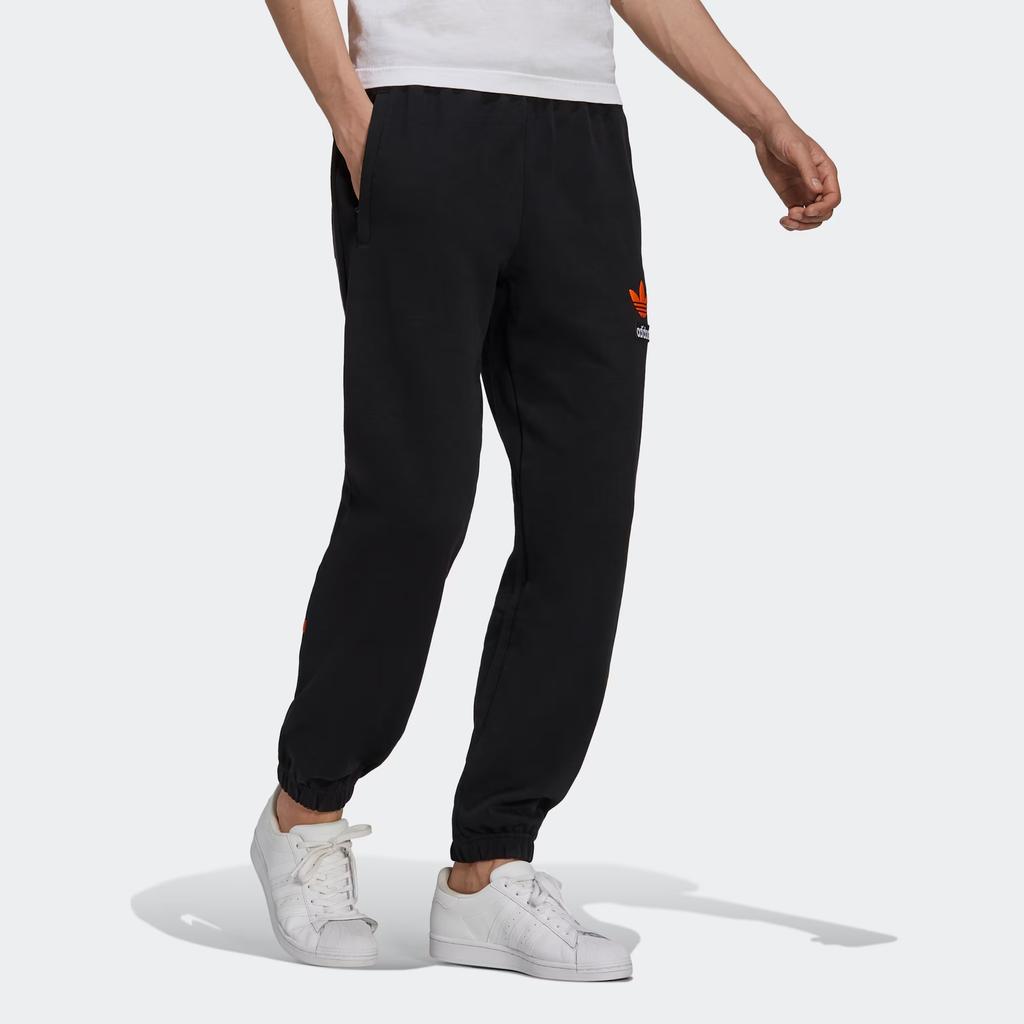 Adidas Джоггеры Originals Big Trifoil с контрастным логотипом, мужские брюки, черные H09344