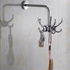 Hongdec Folding Flexible Brass Wall-Mounted Sticky Hooks for Kitchen & Bath Eco-Friendly 4 Hooks Factory Price