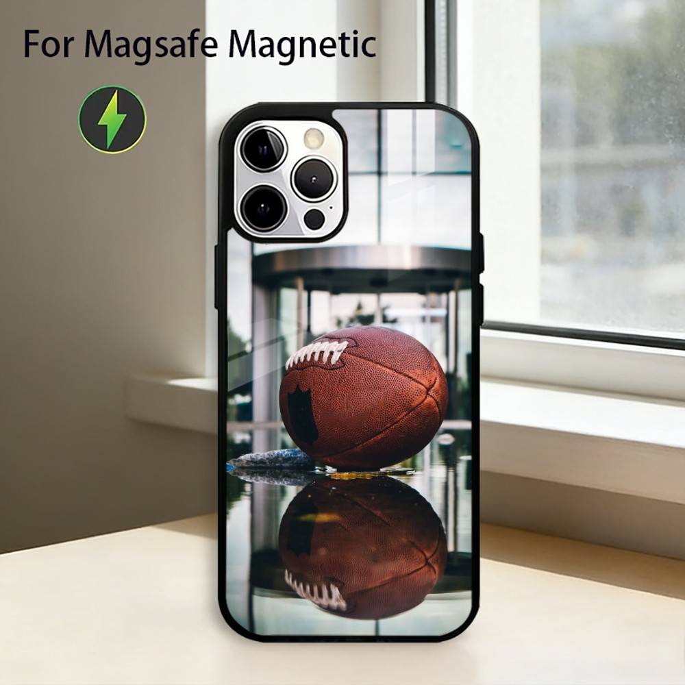 American Football Sport Phone Case For iPhone17,16,15,14,13,12,11 Plus,Pro Magnetic with Magsafe Wireless Charging