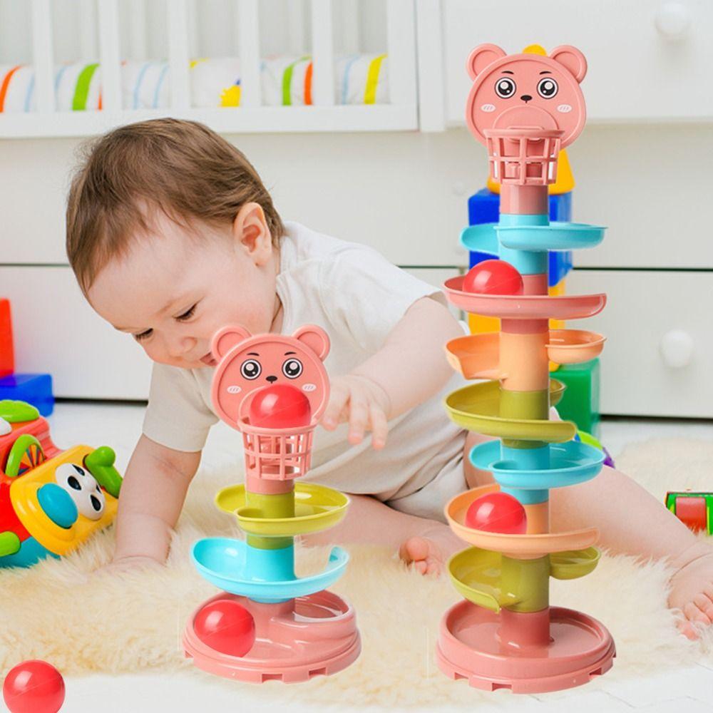 Games Spin Track Toy Set Baby Puzzle Toy Ball Drop Roll Swirling Tower Track Turn Around Toy