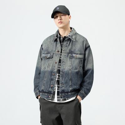 Американская ностальгическая джинсовая куртка мужская свободная большого размера универсальная повседневная куртка с длинными рукавами тренд