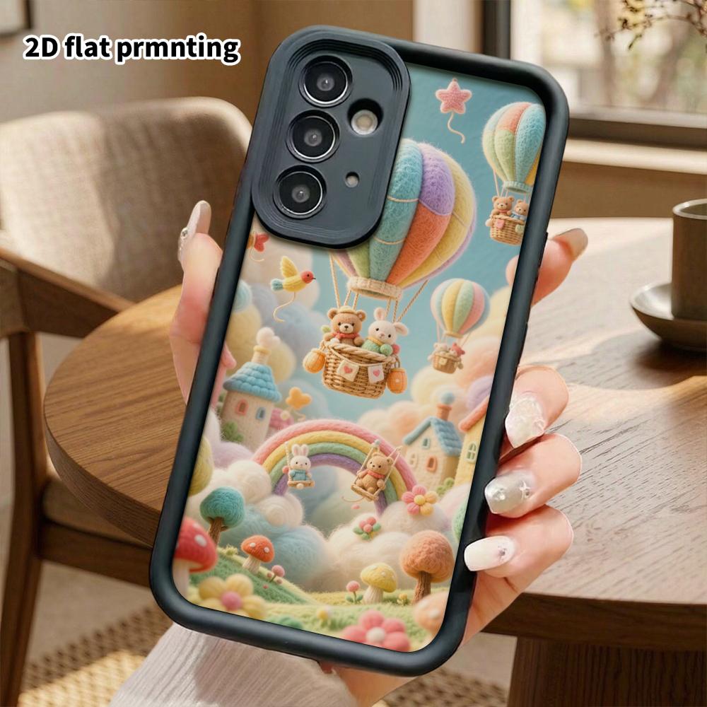 Phone Case: 2D flat, suitable for Samsung Galaxy A34 A35 M05 M06 S20 S22 S21 FE Plus 5G protective case, Hot Air Balloon Kingdom, perfect Christmas an