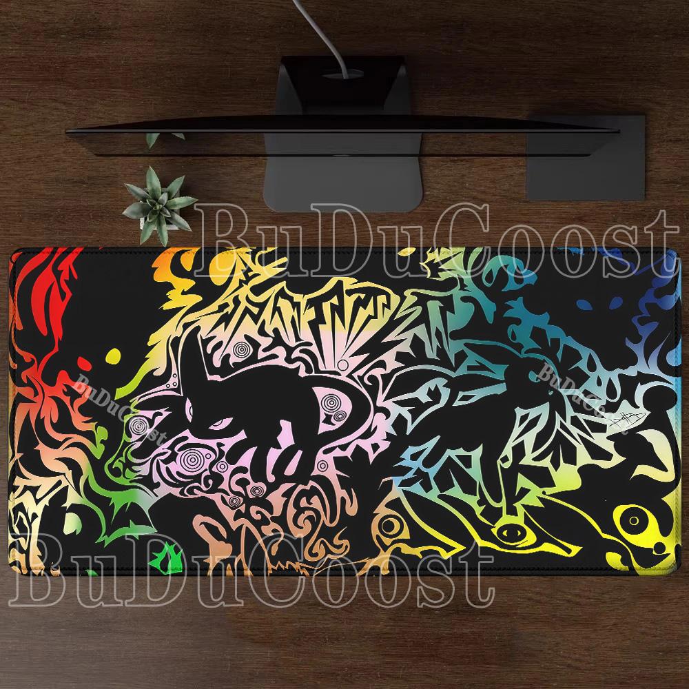 Eevee family pokemon Anime Gamer Mouse Pad Cabinet Kawaii Tablepad XXL PC Keyboard Rug Office Laptop PC Gaming Rubber Desk Mat