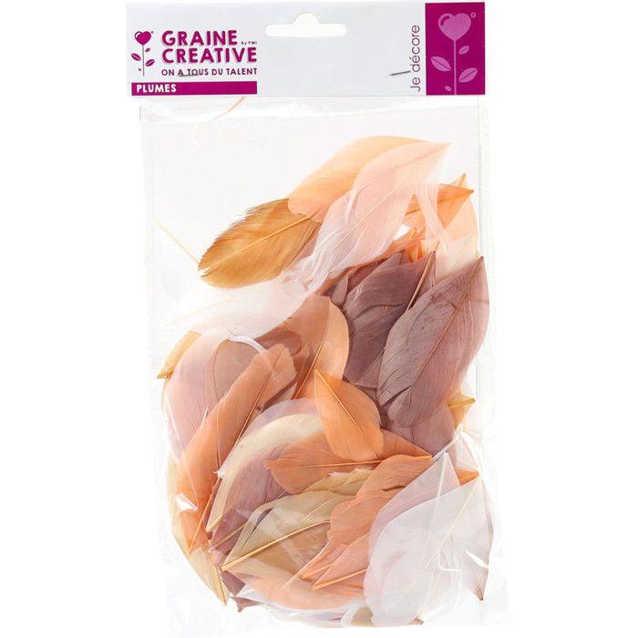 Cut Goose Feathers - Camaïeu - Beige - 10g Bag - Length 6 Cm