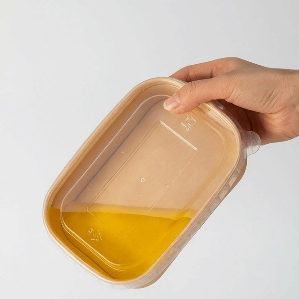 10PCS/Set Square Kraft Paper Lunch Box Paper Food Packing Box Disposable Lunch Box Household