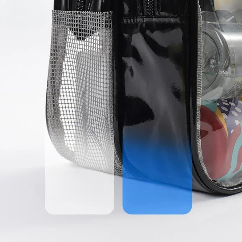 Transparent PVC Large Capacity Storage Bag Swimming Bags Women Large Wet Dry Separation Sports Bag Beach Fitness Travel Handbag