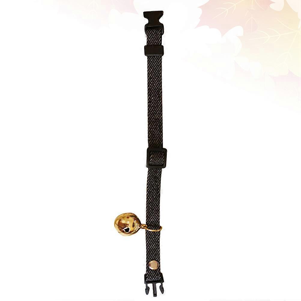 Dog Pet Collar Adjustable Demin Golden Star Pattern Collar Buckle with Bell 2Pcs