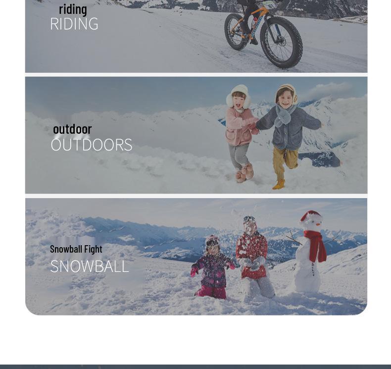 Kids' Winter Cartoon Gloves: Warm, Non-Slip, Waterproof, Thick Fleece for Outdoor Sports, Cycling, Skiing