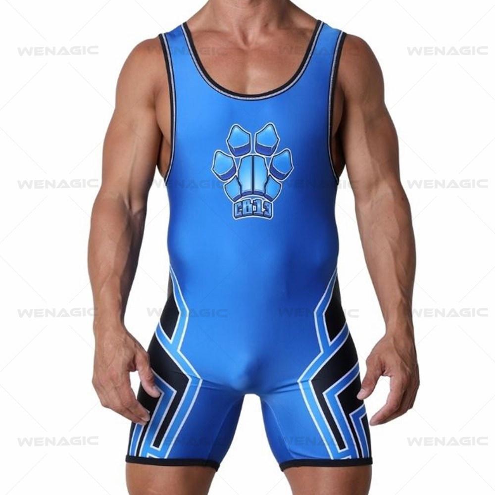 Men's one-piece wrestling suit, nylon breathable waist protection yoga fitness suit, sports cycling training suit
