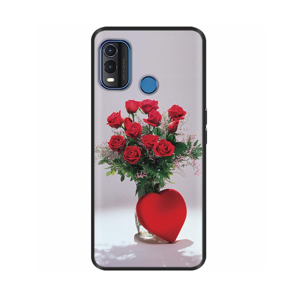 For Nokia G11 Plus Case Cute Heart Flower Soft Silicone Back Cover for Nokia G11 Plus NokiaG11 G 11 Bumper Black TPU Phone Cases