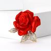 Легкая роскошная высококачественная медная брошь-роза с цирконием, элегантная, темпераментная, женская, для пальто, корсаж, ювелирное украшение
