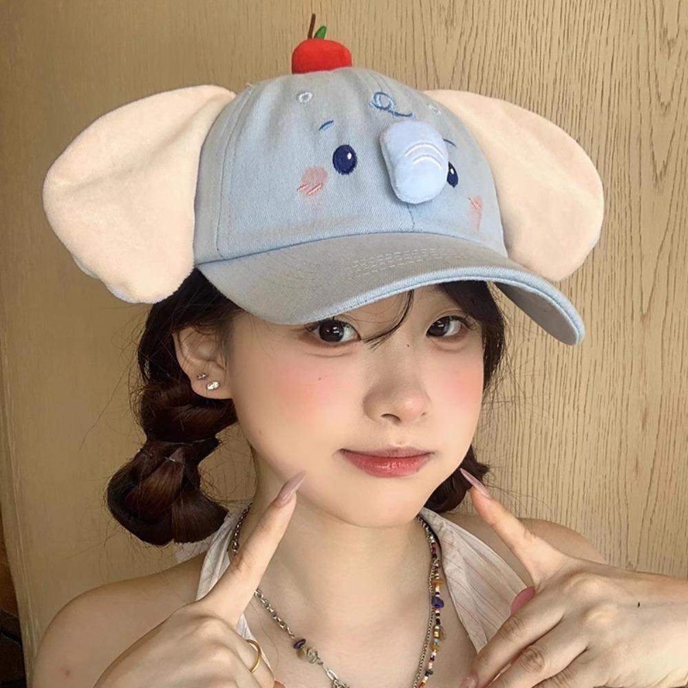 Cute Elephant Baseball Cap Animals Sun Hat Korean Peaked Cap Female