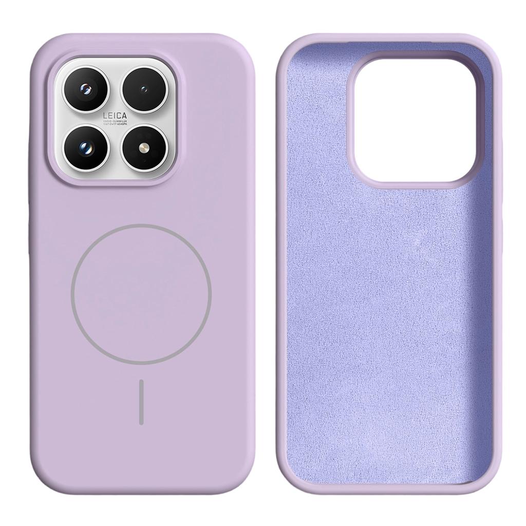 Для Xiaomi 17 Магнитный чехол, приятный для кожи, жидкий силикон + ПК, чехол для телефона