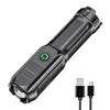 New Durable Black 15*3.5cm LED High Power Flashlight Super Bright USB Rechargeable