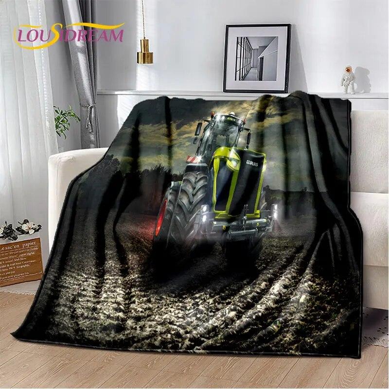Мягкое плюшевое одеяло с рисунком автомобиля, трактора, грузовика, фланелевое одеяло для гостиной, спальни, кровати, дивана, чехол для пикника