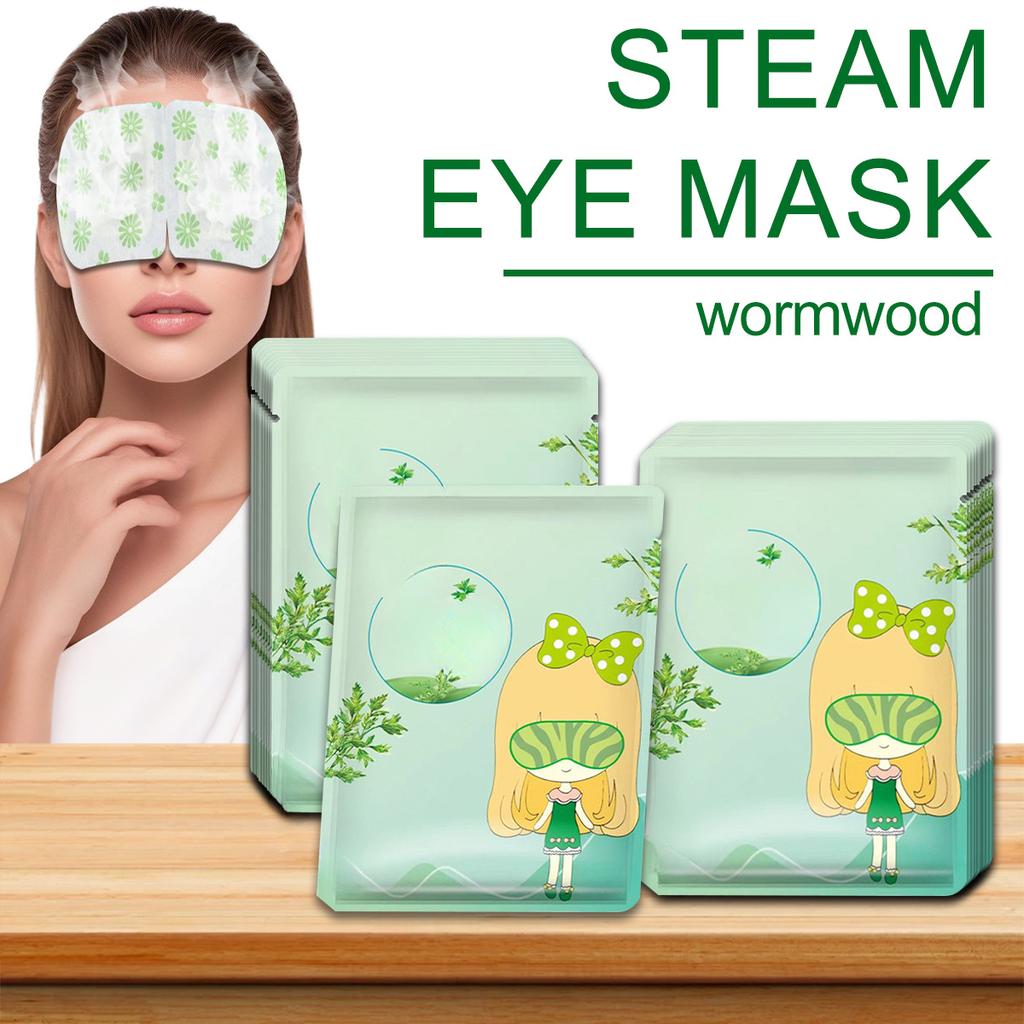 Маска для глаз с паром из полыни, горячая компрессионная маска для глаз для путешествий, отдыха, сна — самонагревающаяся, нежная для глаз, гипоаллергенная