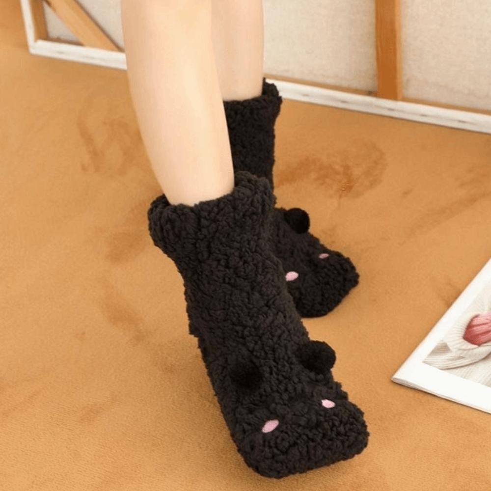 Embroidery Thick Thermal Socks Cartoon Animal Graphic Socks Kawaii Winter Floor Socks  Indoor