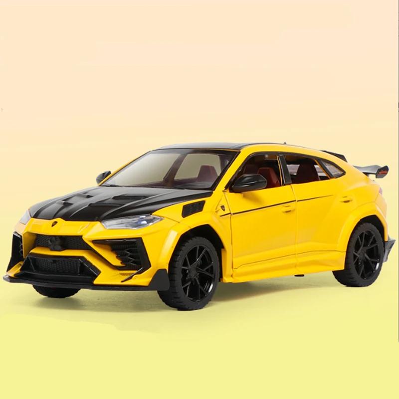 1:24 URUS Bison Внедорожник Спортивный Автомобиль из Сплава Модель Литьевой Металл Модифицированные Транспортные Средства Модель Автомобиля Игрушки со Звуком и Светом Подарки