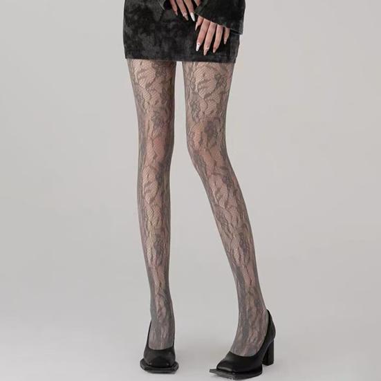 Женские колготки с ажурным узором в виде цветка лозы, ультратонкие, прозрачные, высокоэластичные, противоскользящие, однотонные, для свиданий, мини-юбка, подходящие чулочно-носочные изделия