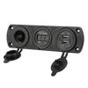 3 In 1 Charger Socket Panel Dual USB Outlet Panel Cigarette Lighter Socket LED Digital Voltmeter