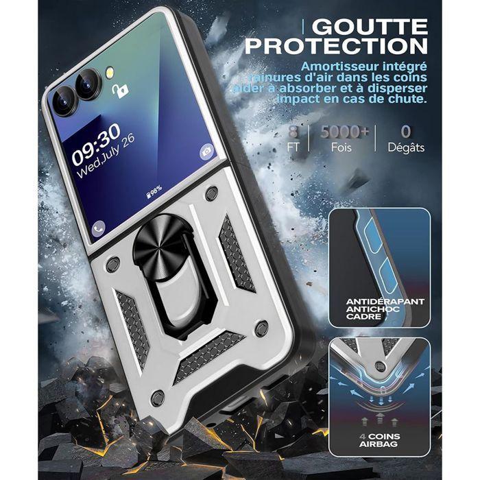 Coque de protection - BOOLING - pour Samsung Galaxy Z Flip 7 - Antichoc - Argenté - 2 Verres Trempés