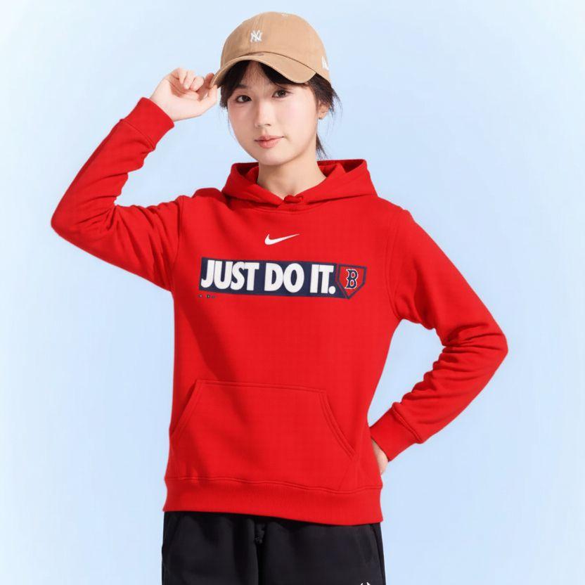 Nike Толстовка с капюшоном с принтом логотипа в виде буквы, детская, красная 3Z3B7SBF6-BOS
