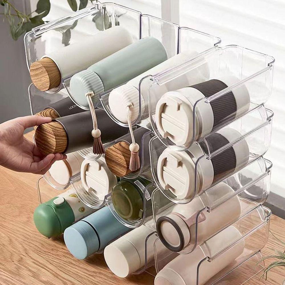 Пластиковый держатель для бутылок с водой Прозрачная винная подставка Многофункциональный держатель для чашек Шкаф