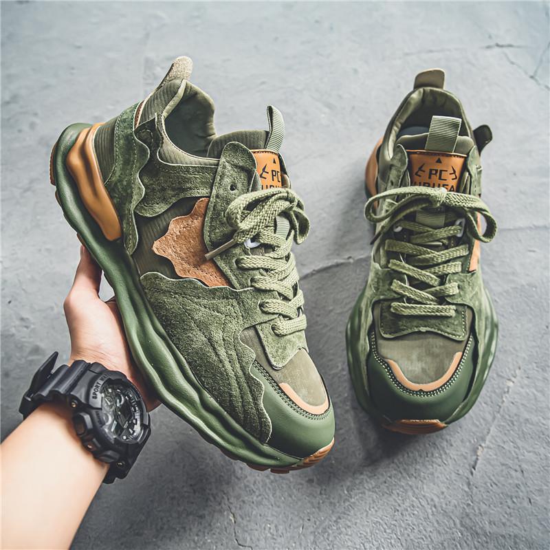 Fashion Designer Men Shoes Dissolve Thick Shoes Casual Sneakers Men Platform Trend Chunky Sneakers Walking Shoes