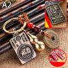 12 Zodiac Buddha Chinese Traditional Brass Key Chain Car Hanging Ornament Dynasty Five Emperors' Coins Cinnabar Gourd Pendant