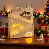 Nativity Advent Calendar Rustic Wooden Christmas Countdown Calendar Light-Up Tabletop Xmas Centerpiece for Cabinet Desk Shelf Mantel Decoration
