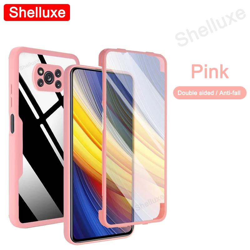 Прозрачный чехол Shelluxe на 360 градусов для всего корпуса (передняя + задняя часть) для Xiaomi POCO X3 Pro X3Pro X3NFC PocoX3 NFC Силиконовый двусторонний чехол для телефона