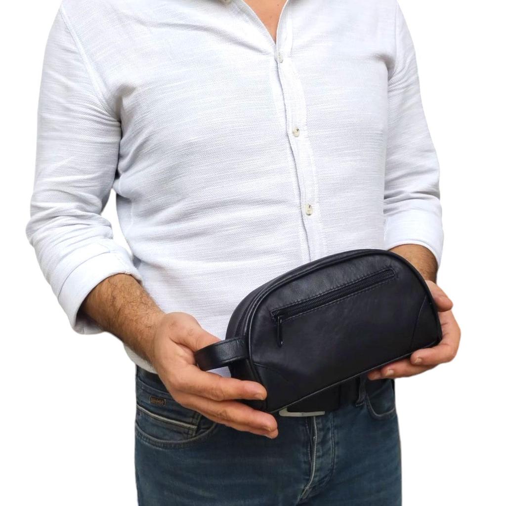 Lederax Косметичка из натуральной кожи, косметичка, органайзер для путешествий, клатч для туалетных принадлежностей LD458