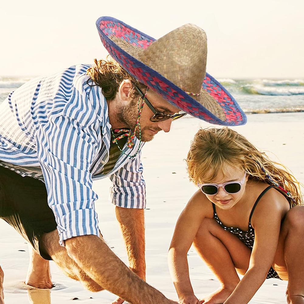 Mexican Jazz Hat Straw Weave Sunshade Caps High-quality Beach Sun Hat for Outdoor Holiday