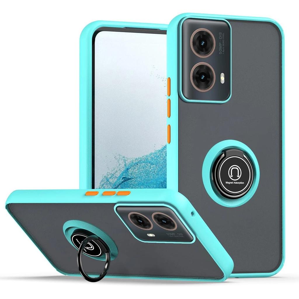 Матовый чехол-броня для Motorola Moto G35 G55 G54 G84 G14 G72 G85 G75 G15 G05 G34 G24 S50 E13 G13 С держателем-кольцом Ударопрочный чехол