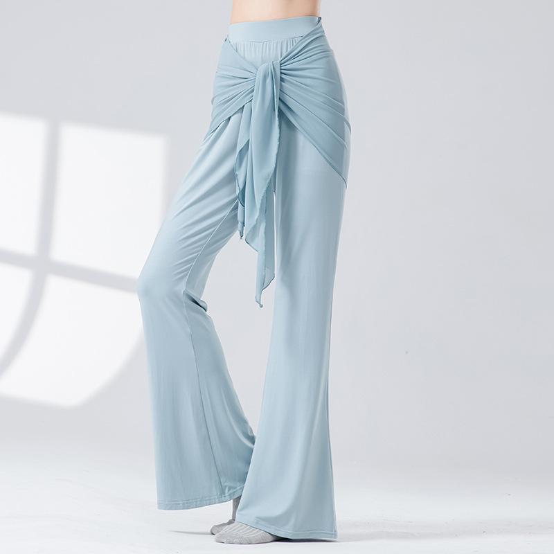 Одежда для современного танца Женские брюки с высокой талией, со шлейфом, свободные, с широкими штанинами, для взрослых, для практики классического танца, йоги, облегающие