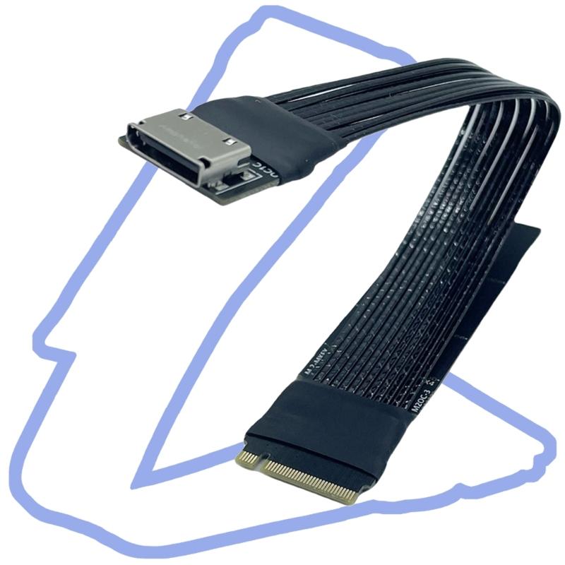 Кабель-адаптер Gen4 Oculink SFF-8611 4iSFF-8612 Внешний M.2 на PCIe4 4X NVME Удлинитель Посеребренный