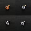Модные серьги-гвоздики из нержавеющей стали с цирконием для хряща, серьги-гвоздики в форме сердца из хрусталя, ювелирные изделия из стали, прозрачные