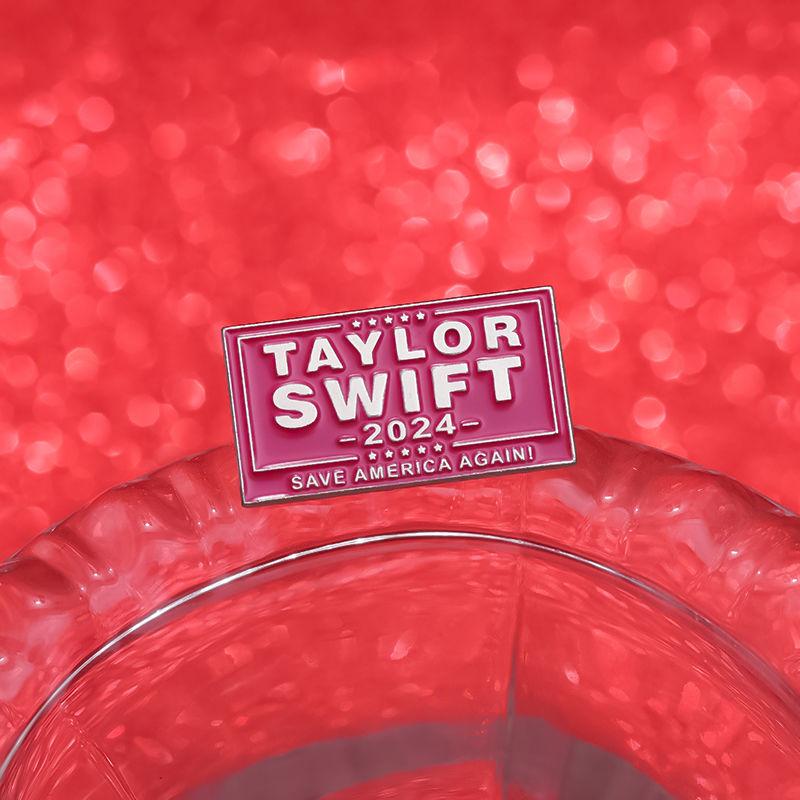 Минималистская металлическая булавка с надписью «Taylor Swift Saves America Again» 2024 года, креативный аксессуар для рюкзака