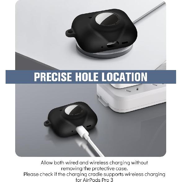 2 in 1 Case for AirPods Pro 3 and AirTag (Black)