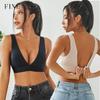 S-XL Deep V Sexy Lingerie Seamless Brassiere Intimates Women Bra Underwear Backless Bralette Tank Top Back Closure Bras